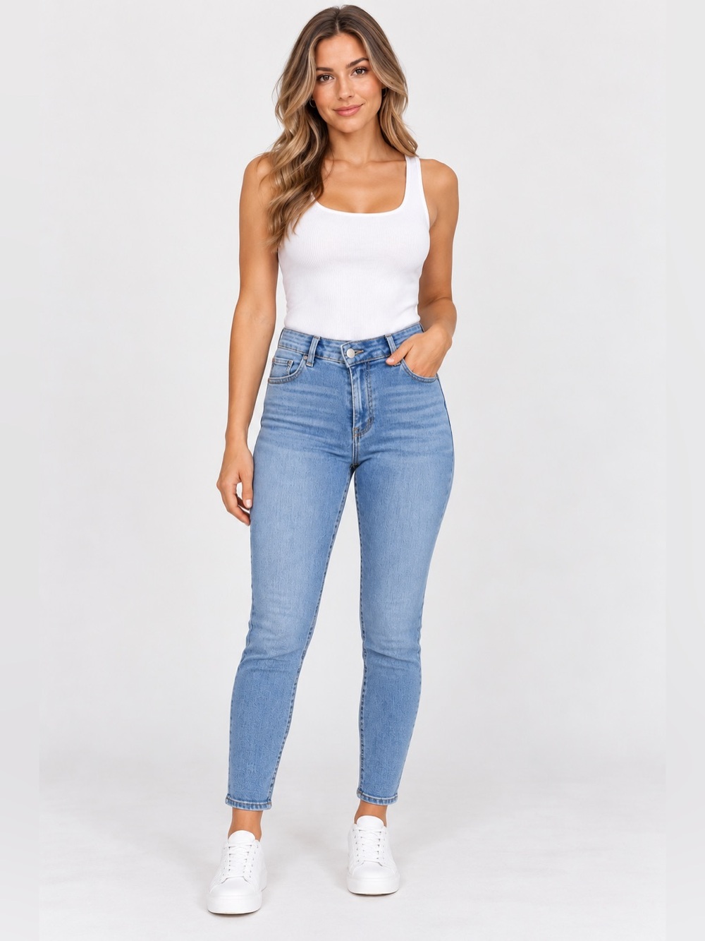 Abercrombie & Fitch High Rise Ankle Light Blue Jeans